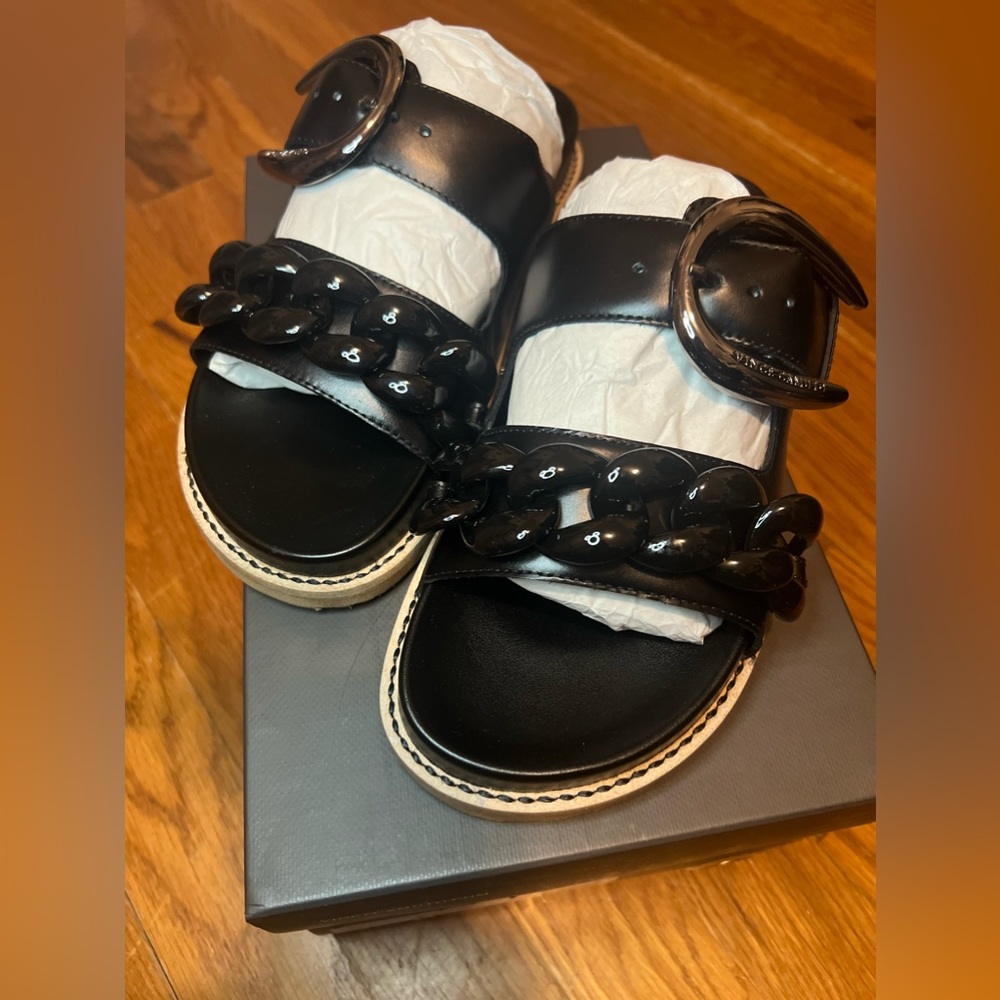 Vince Camuto Black Sandals with Studded Straps